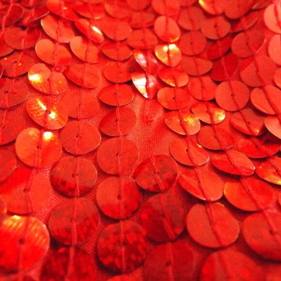 Adrianna Papell Evenings Vintage Red Sequin Halter Evening Gown Dress Size 6 - Picture 9 of 11